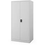 Jan Nowak Metallschrank abschließbar Werkstattschrank Mehrzweckschrank Büroschrank aus Stahl 185 x 60 x 90 cm mit Fachböden Kleiderstange und getrennten Stauraumzonen