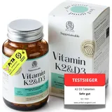 Vitamin D3 Tabletten mit 5000 I.E (125 μg) & 4000 I.E (100 μg) Vitamin K2 - hochdosiert k2 d3 - d3 k2 kapseln hochdosiert - vitamin d hochdosiert - d3k2 - vitamin d3 hochdosiert- vitamin d tabletten