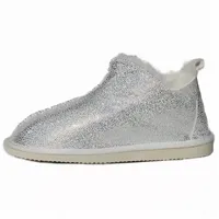 Hollert Lammfell Hausschuhe Cinderella Glitzer - Schuhgröße: 41 Farbe: Weiß - Weiß - 41