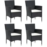 vidaXL Gartenstuhl 57 x 82 x 45 cm schwarz 4 St.