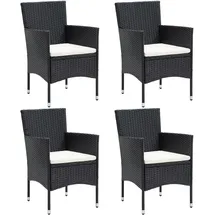 vidaXL Gartenstuhl 57 x 82 x 45 cm schwarz 4 St.