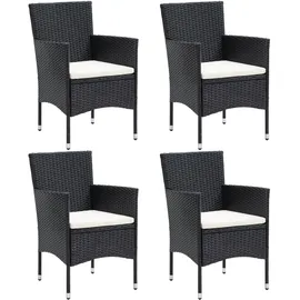 vidaXL Gartenstuhl 57 x 82 x 45 cm schwarz 4 St.