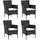 vidaXL Gartenstuhl 57 x 82 x 45 cm schwarz 4 St.
