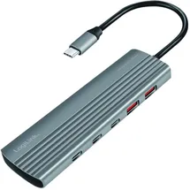 Logilink UA0415 10 Port USB-A, USB-C, PD 100 W, Space Grau