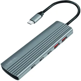 Logilink UA0415 10 Port USB-A, USB-C, PD 100 W, Space Grau