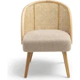 Drawer - Sessel aus Bouclé-Stoff und Rattan - Mol