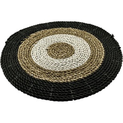 OIO Natura Set mit 2 individuellen Teppichen aus Raffia in 3 Farben, Ø 38 cm