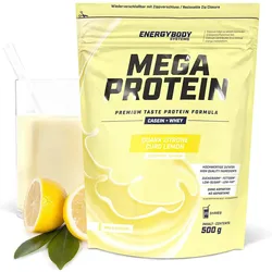 Mega Protein Quark-Zitrone. Eiweißshake Proteinpulver mit Whey & Casein. 500 g EINHEITSFARBE 500g