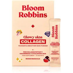 Bloom Robbins Glowy skin COLLAGEN YOUNGER & SMOOTHER SKIN POWDER Pulver für schöne Haut Geschmack Mango Maracuja 30 St.