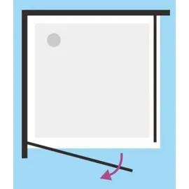 Bernstein EX416 Eckdusche mit Drehtür 100 x 195 cm Gelb Echtglas