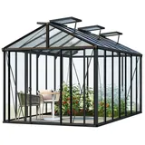 Gfp HERA Gewächshaus Pulverbeschichtet Anthrazit ESG 5 mm 11,85 m2