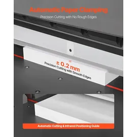 Vevor elektrische Papierschneidemaschine, hydraulischer Hochleistungs-Papierschneider, 66 cm Schnittbreite, 10 cm Schnittstärke, große elektrische Guillotine mit Infrarotfunktion & Ersatzklinge