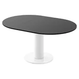 Design Esstisch Tisch HES-111 rund oval Hochglanz ausziehbar 100-148cm - Schwarz