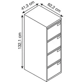 BISLEY LIGHT Hängeregistraturschrank schwarz 4 Schubladen 41,3 x 62,2 x 132,1 cm