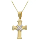 JuwelmaLux Kreuzanhänger JuwelmaLux Anhänger Kreuz 585/000 (14 Karat) Gold und Weißgold JL30-02 (1-tlg) silberfarben