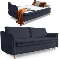 Schlafsofa mit Bettkasten, Schlafsofa Dauerschläfer - Big Sofa mit Schlaffunktion und Bettkasten, Schlafsofa mit Matratze, Sofabett, Schlafcouch mit Bettkasten, Schlafcouch Ausziehbar, Couch Anthrazit