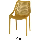 Siena Garden Stapelsessel-Set District 4-teilig Mustard