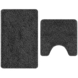 vidaXL Badematte 2 Pcs Dunkelgrau 50 X 50 Cm Polypropylen Vidaxl