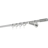 MYDECO Gardinenstange MYDECO "20mm Rillcube Wandträger 12 cm", silber (edelstahlfarben), L:250cm, Gardinenstangen