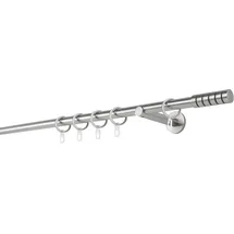 MYDECO Gardinenstange MYDECO "20mm Rillcube Wandträger 12 cm", silber (edelstahlfarben), L:250cm, Gardinenstangen