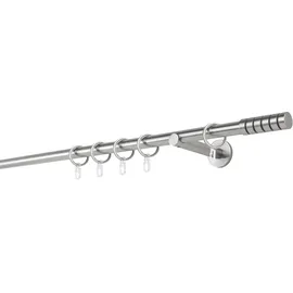 MYDECO Gardinenstange MYDECO "20mm Rillcube Wandträger 12 cm", silber (edelstahlfarben), L:250cm, Gardinenstangen
