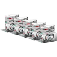 AGFA Photo Pack 5 x 601026 - Appareil Photo Jetable LeBox Black&White, 27 Photos, Objectif Optique 31 mm - Gris