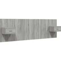 vidaXL Bettkopfteil mit Nachttischen Grau Sonoma Holzwerkstoff