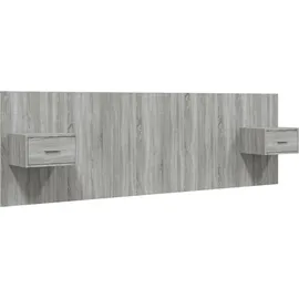 vidaXL Bettkopfteil mit Nachttischen Grau Sonoma Holzwerkstoff