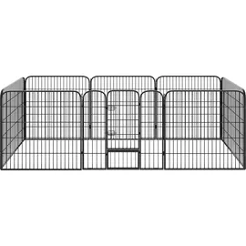 Tectake tectake® Welpenauslauf, 8-teilig, faltbar, abgerundete Ecken, einfache Montage, Bodenverankerung möglich