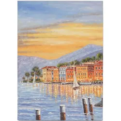 Ölgemälde Küste, 100% handgemaltes Wandbild Gemälde XL, 70x50cm