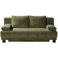 Sofa.de Schlafsofa aus Cord Luna ¦ grün ¦ Maße (cm): B: 200 H: 89 T: 96