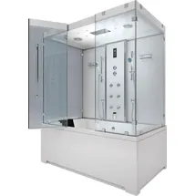 SeniorBad Kombination Badewanne Dusche K80-WS-EH-A-EC-SC-EA Duschtempel 100x180 cm Schlauchreinigung + Scheibenversiegelung - Weiß