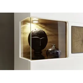 Innostyle Fun Plus Vitrine inkl. LED-Beleuchtung Holzwerkstoff/Eiche Altholz Weiß/Braun - Weiß