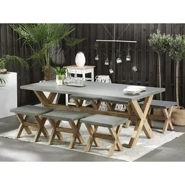 Beliani Olbia Set 7-tlg. Grau/Braun