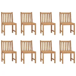 vidaXL Gartenstühle 8 Stk. Massivholz Teak
