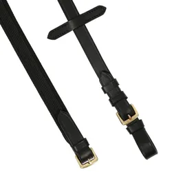Hans Melzer Zügel feingummiert - braun/messing - WB