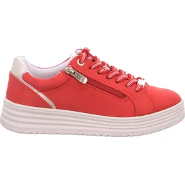 Marco Tozzi Damen Plateau Sneaker mit Schnürsenkeln Freizeit, Rot (Cherry Comb), 38 EU