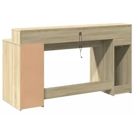 vidaXL Schreibtisch LED Sonoma-Eiche braun