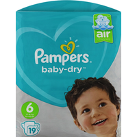 Pampers Baby Dry 19 Windeln Rundum Auslaufschutz Größe 6 Extra Large 13 -18 kg