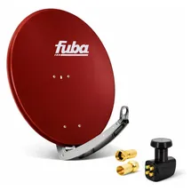 PremiumX Fuba DAA 850 R Sat Anlage Schüssel Rot Quad LNB 8x F-Stecker - Rot