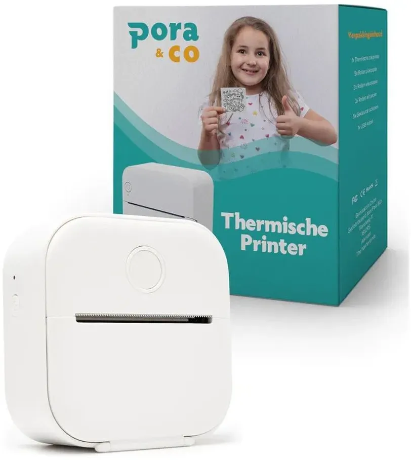 Pora&Co Mini-Fotodrucker für Smartphone, weiß