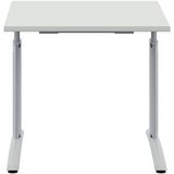 Röhr-Bush röhr Techno höhenverstellbarer Schreibtisch weiß quadratisch, C-Fuß-Gestell silber 80,0 x 80,0 cm