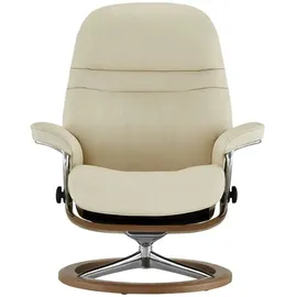 Stressless Relaxsessel mit Hocker Leder 79 x 103 x 73 cm Creme