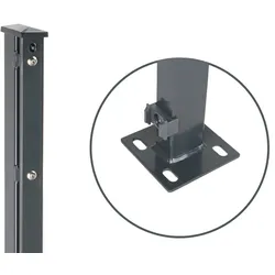 MR-Shop Pfosten anthrazit RAL 7016 mit Bodenplatte, Flacheisenleiste, Anthrazitgrau, 830 mm