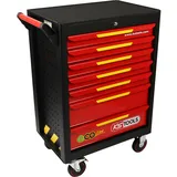 KS Tools ECOline SCHWARZ/ROT/GELB Werkstattwagen mit 7 Schubladen