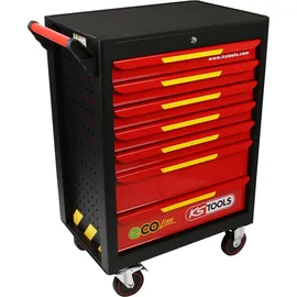 KS Tools ECOline SCHWARZ/ROT/GELB Werkstattwagen mit 7 Schubladen