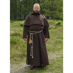 Battle Merchant Wikinger-Kostüm Mönchskutte Benedikt aus Baumwolle, braun braun 52 – XL