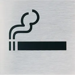 Aufkleber I Edelstahlpiktogramm Rauchen erlaubt, Edelstahl, selbstklebend, 70x70mm