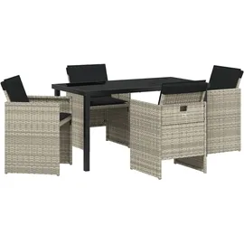 vidaXL Garten Essgruppe 5 pcs Hellgrau Poly-Rattan - Hellgrau