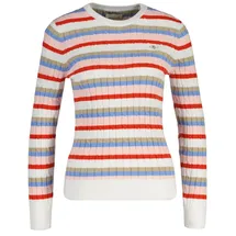GANT Stretch Cotton Cable Stripe C-Neck Mehrfarbig M